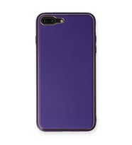 Apple İphone 7 Plus Kılıf Coco Deri Silikon Kapak - Mor