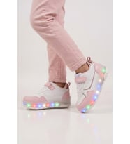 Rocky Beyaz Cırtlı Ortopedik Işıklı Unisex Çocuk Patenli Spor Ayakkabı Glow F