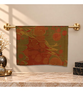 e38 EL İŞÇİLİĞİ KADIN RENKLİ EBRU FULAR 175*35 cm-6713