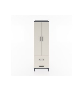 Hyperion Dolap 2 Raflı 2 Çekmeceli Tek Askılı 60x44x195 Antrasit-Aytaşı