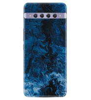 TCL 10 Plus Kılıf Silikon Desen Blue Zigzag 1687