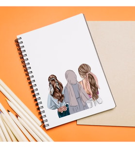 Kız Arkadaşlar Tesettürlü - Açık Tasarımlı Defter