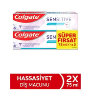 Colgate Sensitive Diş Macunu 2 x 75 ml+ Hediye Dynamic Diş Fırçası Orta