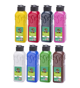 Parmak Boyası 250 Gr 8 Adet Çocuklar İçin Yıkanabilir Parrmak Boya Okul Hobi Kreş Etkinlik Kırmızı Sarı Mavi Yeşil (Karışık)