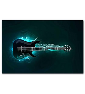 Cakatablo  Elektro Gitar Işıklı Görsel MDF Tablo