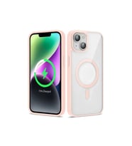 Apple iPhone 13 Uyumlu Kılıf M-safe Wireless Şarj Özellikli Silikon Zore Ege Kapak (Pembe)