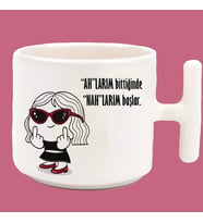Ahlarım Bittiğinde Nahlarım Başlar Espirili T Kulplu Latte Kupa