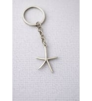 Deniz Yıldızı Figürlü Gümüş Renk Metal Tasarım Unisex Anahtarlık
