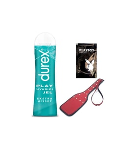 Durex Play Ekstra Hisset Bay Bayan Uyarıcılı Jel 50 ml + Kırmızı Deri Şaplak + Hediye
