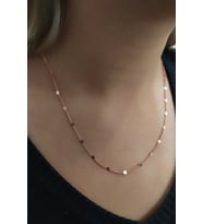  Gümüş plakalı rose zincir kolye