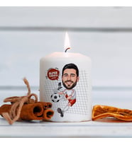 Kişiye Özel Kaleci Erkek Karikatürlü Mum