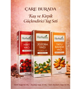 Kaş ve Kirpik Destekleyici Yağ Seti (Hint Yağı & Jojoba Yağı & Tatlı Badem Yağı)