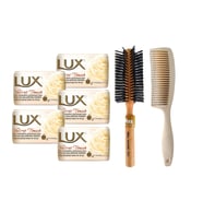 Lux Lüx Sabun 80GR Velvet Touch 5 Adet Sabun Bio Care Saplı Tarak Saç Fırçası Klasik Şekil Verme Fön 1+1 Adet