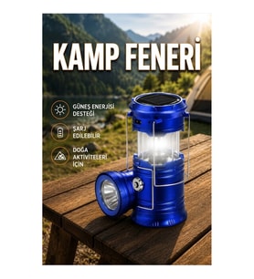 Katlanabilir Şarjlı USB Çıkışlı Kamp Feneri Çok Fonksiyonlu LED Aydınlatma