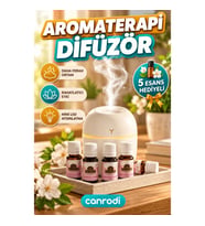 Mini LED Difüzör Hava Nemlendirici USB Aromaterapi Cihazı 5 Esans Hediyeli