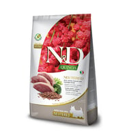N&D Quinoa Ördek Etli Ve Brokolili Küçük Irk Tahılsız Kısırlaştırılmış Köpek Maması 2.5 Kg (STD)