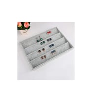 Süet Kumaş Gri Renk 24-34 cm Enine Küpe Tablası