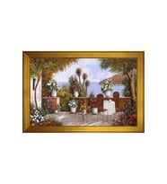 Manzara Temalı Kanvas Tablo 80 x 110 cm Gold Çerçeve