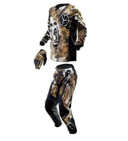 Motosiklet Jersey Kross Kıyafeti Eldiven Üçlü Set Sele Yeri Ve Diz Kısımlarında Ekstra Koruma Cross