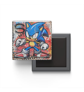 Sonic the Hedgehog - Baskılı Buzdolap Magneti Kare - 9x9 cm