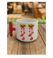 En Güzel Hediye Kırmızı T Kulp Yeni Yıl Noel Süsü Tasarımlı Çay Fincan Modelleri