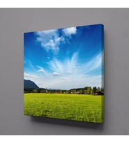 KÖY VE DAĞ KANVAS TABLO 70x70cm (Karışık)