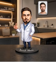 Kişiye Özel Doktor Tasarımlı Karikatür Ahşap Biblo