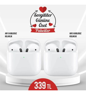 Air Pro 5 Bluetooth Kulaklık Sevgililere Özel Hediye Paketi ve Not