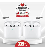 Air Pro 5 Bluetooth Kulaklık Sevgililere Özel Hediye Paketi ve Not