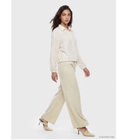 LCW Modest Bej Beli Lastikli Geniş Paça Kadın Pantolon
