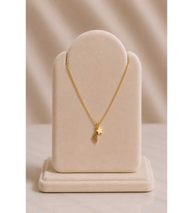 Minimal Renkli Taşlı Kayan Yıldız Gold Kolye