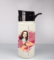 Kişiye Özel Karikatür Tasarım Özel Koruma Kılıflı Cam Matara 95975