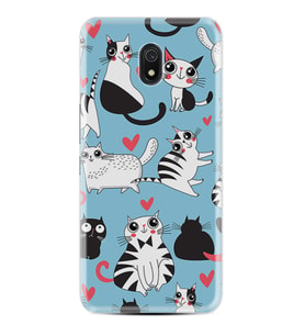 Xiaomi Redmi 8A 8 Pro 9C 9T 10C 11T Pro Kılıf Desenli Silikon Kedicikler 1772