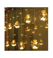 10 Sarkıtlı Kumandalı Dekoratif Top İçi Mini Toplu LED Günışığı Rengi Dekoratif Aydınlatma (5343)