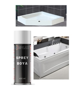 Duşakabin Jakuzi Beyaz Sprey Boyası Suya Dayanıklı 400 Ml.