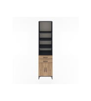 Hyperion Dolap 5 Raflı 2 Çekmeceli 2 Kapaklı 60x44x243 Antrasit-Çam