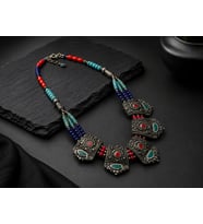 Nepal İri Etnik Kadın Kolye El İşçiliği Bohem Vintage Tasarım