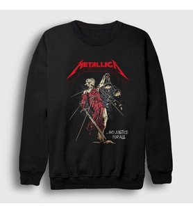 Presmono Unisex Siyah Lady Justice V2 Metallica Sweatshirt 435721tt