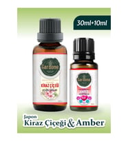 Japon Kiraz Çiçeği 30 ML + Amber 10 ML ( Oda Kokusu Aroma Terapi Buhurdanlık / Difüzör Yağı ) Set 2 Adet