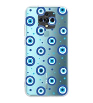 PrintiFy Tecno Camon 18 ile Uyumlu Nazar Boncuğu 1 Baskılı Kamera Korumalı Şeffaf Silikon Kılıf
