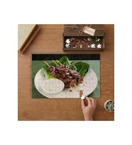 Et Şiş Lezzetli Yemekler Tasarımı 240 parça Ahşap Puzzle Ahşap Kutuda MP00396