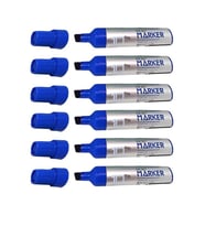 Permanent Markör Marker Kesik Uçlu Koli Kalemi Mavi 10 mm Çuval Kalemi Silinmez 6 Adet 1 Paket