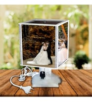Kişiye Özel Fotoğraflı Dönen Işıklı Abajur