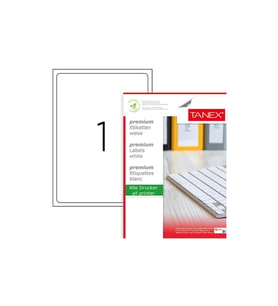 Tanex Lazer Etiket 100 Yaprak 199.6x289.1 mm Lazer Yazıcı Etiketi