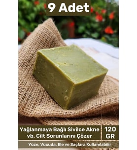 #sabun Doğal Güzel Kokulu El Yüz Saç Cilt Vücut Orijinal Bitkisel Siirt Bıttım Sabunu 120g - 9 Adet