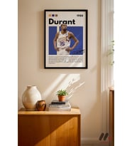 Durant Basketbol Posteri, Siyah Çerçeveli Duvar Tablosu - Spor Severlere Hediye