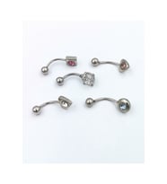 Renkli Taşlı Çelik 5 Adet Kaş Tragus Piercing