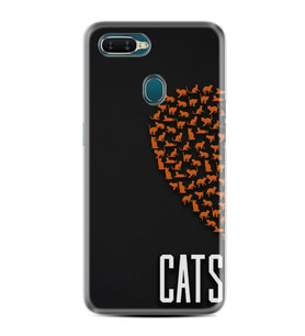 Oppo A5S A15 A16 A54 A55 A73 A74 Kılıf Desemli Silikon Cats 1792