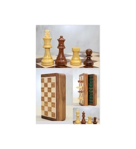 Kişiye Özel Mıknatıs Taşlı Ahşap Katlanabilir Kutulu Satranç Oyunu 12.5 Cm - 12.5cm