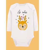 Organik Baskılı Pamuklu Unisex Bebek Body UZUNE197